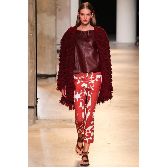 ** LAST CHANCE ** Isabel Marant Red Printed jeans, size 36FR, fits a size 2. - Picture 7 of 8